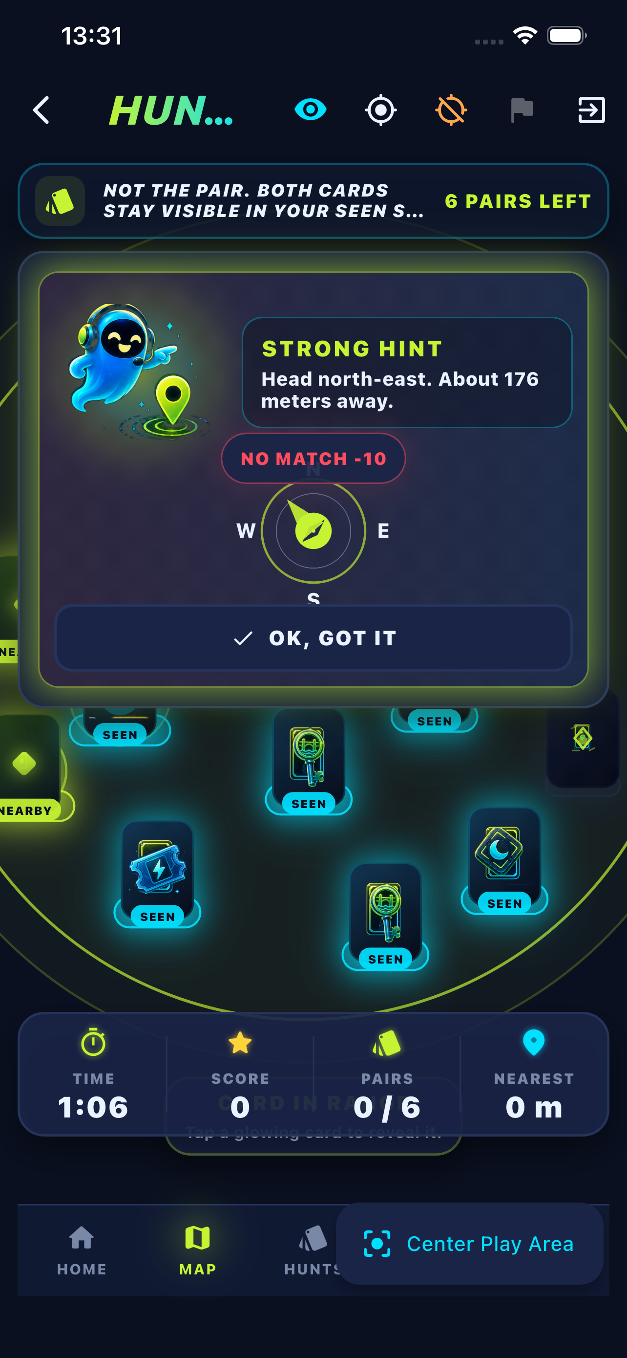 Pair Hunt — strong hint guides you