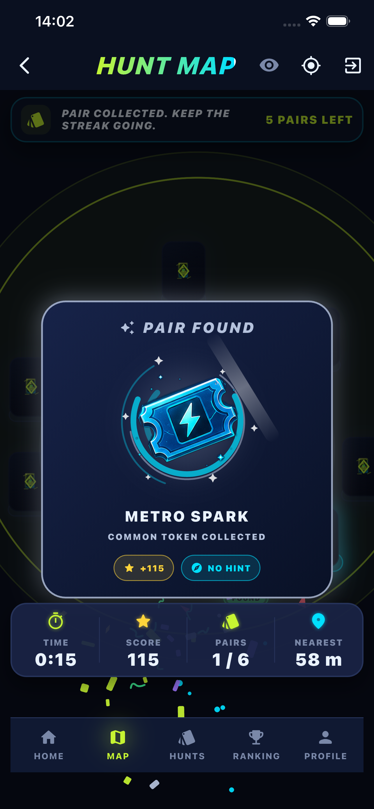 Pair Hunt — pair found, score boost